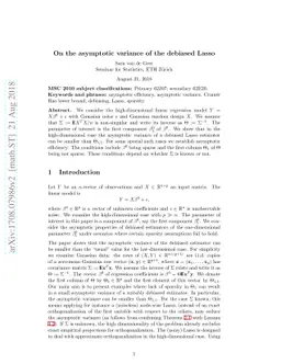 On the efficiency of the de-biased Lasso