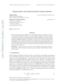 Characteristic and Universal Tensor Product Kernels