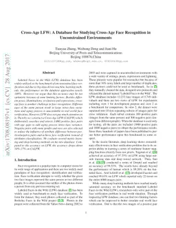 Cross-Age LFW: A Database for Studying Cross-Age Face Recognition in
  Unconstrained Environments