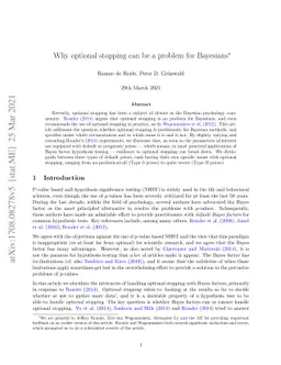 Why optional stopping can be a problem for Bayesians