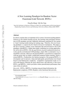 A New Learning Paradigm for Random Vector Functional-Link Network: RVFL+