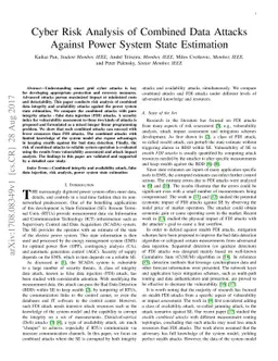 Cyber Risk Analysis of Combined Data Attacks Against Power System State
  Estimation