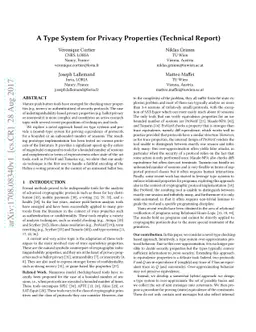 A Type System for Privacy Properties (Technical Report)