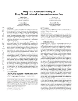 DeepTest: Automated Testing of Deep-Neural-Network-driven Autonomous
  Cars
