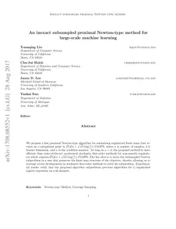 An inexact subsampled proximal Newton-type method for large-scale
  machine learning