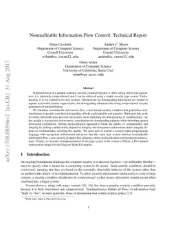 Nonmalleable Information Flow: Technical Report