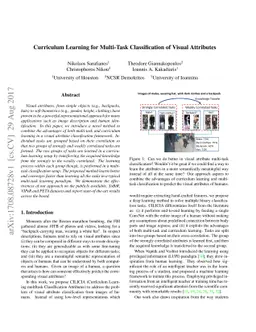 Curriculum Learning for Multi-Task Classification of Visual Attributes