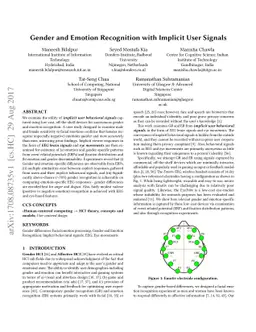 Gender and Emotion Recognition with Implicit User Signals