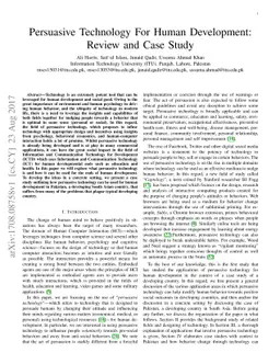 Persuasive Technology For Human Development: Review and Case Study