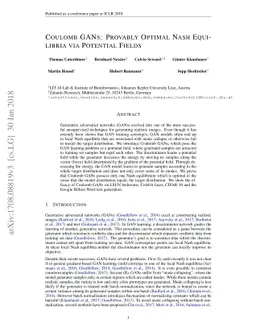 Coulomb GANs: Provably Optimal Nash Equilibria via Potential Fields