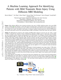 A Machine Learning Approach For Identifying Patients with Mild Traumatic
  Brain Injury Using Diffusion MRI Modeling