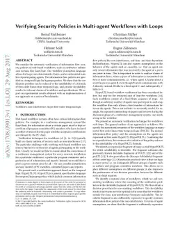 Verifying Security Policies in Multi-agent Workflows with Loops