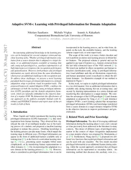 Adaptive SVM+: Learning with Privileged Information for Domain
  Adaptation