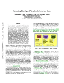 Automating Direct Speech Variations in Stories and Games