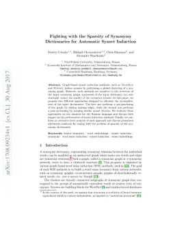 Fighting with the Sparsity of Synonymy Dictionaries