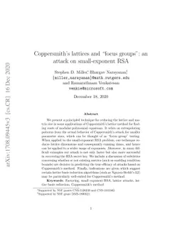 Coppersmith's lattices and "focus groups": an attack on small-exponent
  RSA