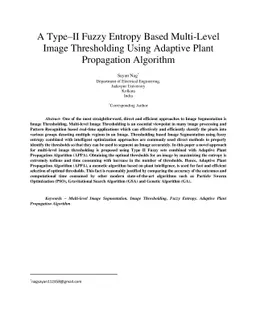 A Type II Fuzzy Entropy Based Multi-Level Image Thresholding Using
  Adaptive Plant Propagation Algorithm