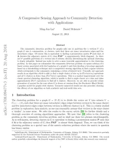 A Compressive Sensing Approach to Community Detection with Applications