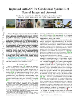 Improved ArtGAN for Conditional Synthesis of Natural Image and Artwork