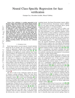 Neural Class-Specific Regression for face verification