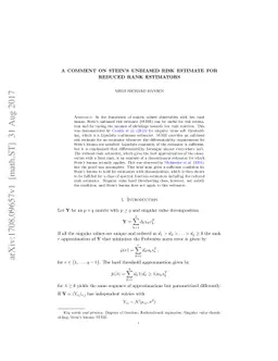 A comment on Stein's unbiased risk estimate for reduced rank estimators