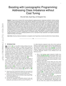 Boosting with Lexicographic Programming: Addressing Class Imbalance
  without Cost Tuning