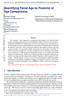 Quantifying Facial Age by Posterior of Age Comparisons