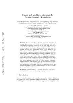Human and Machine Judgements for Russian Semantic Relatedness