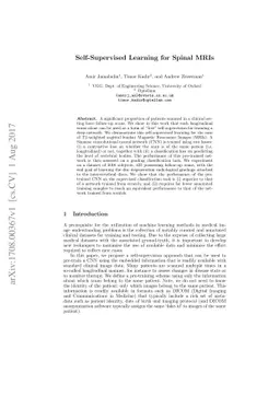 Self-Supervised Learning for Spinal MRIs