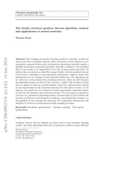The duality structure gradient descent algorithm: analysis and
  applications to neural networks
