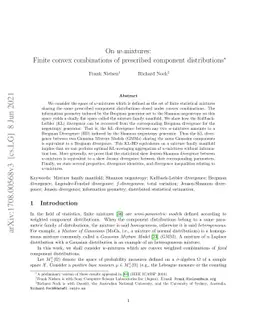 On $w$-mixtures: Finite convex combinations of prescribed component
  distributions