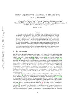 On the Importance of Consistency in Training Deep Neural Networks