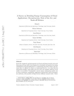 A Survey on Modeling Energy Consumption of Cloud Applications:
  Deconstruction, State of the Art, and Trade-off Debates