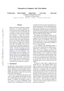 Enterprise to Computer: Star Trek chatbot