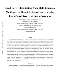 Land Cover Classification from Multi-temporal, Multi-spectral Remotely
  Sensed Imagery using Patch-Based Recurrent Neural Networks