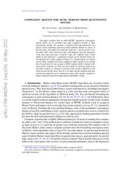 Complexity Results for MCMC derived from Quantitative Bounds
