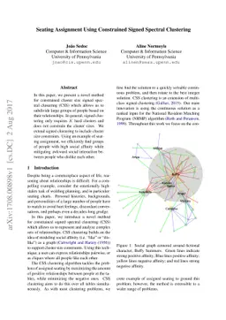 Seating Assignment Using Constrained Signed Spectral Clustering