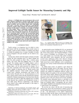 Improved GelSight Tactile Sensor for Measuring Geometry and Slip