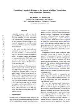 Exploiting Linguistic Resources for Neural Machine Translation Using
  Multi-task Learning