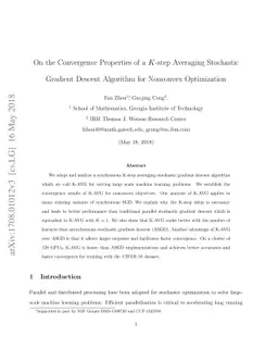 On the convergence properties of a $K$-step averaging stochastic
  gradient descent algorithm for nonconvex optimization