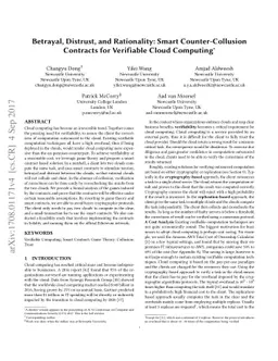 Betrayal, Distrust, and Rationality: Smart Counter-Collusion Contracts
  for Verifiable Cloud Computing