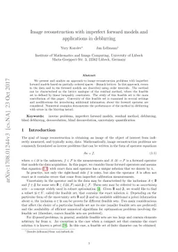 Image reconstruction with imperfect forward models and applications in
  deblurring