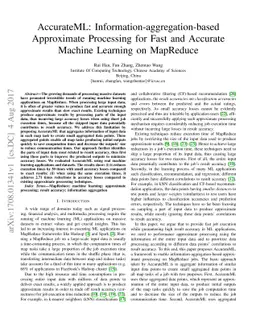 AccurateML: Information-aggregation-based Approximate Processing for
  Fast and Accurate Machine Learning on MapReduce