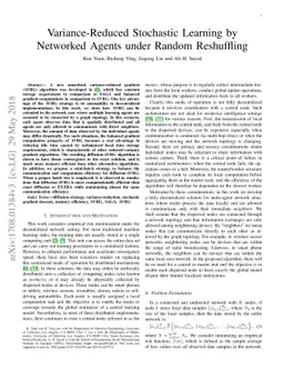 Variance-Reduced Stochastic Learning by Networked Agents under Random
  Reshuffling