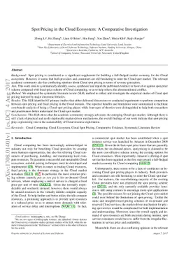 Spot Pricing in the Cloud Ecosystem: A Comparative Investigation