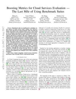 Boosting Metrics for Cloud Services Evaluation -- The Last Mile of Using
  Benchmark Suites