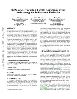 DoKnowMe: Towards a Domain Knowledge-driven Methodology for Performance
  Evaluation