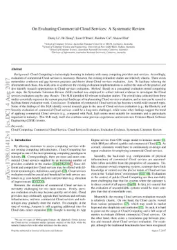 On Evaluating Commercial Cloud Services: A Systematic Review