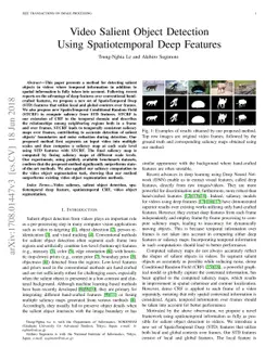 Video Salient Object Detection Using Spatiotemporal Deep Features