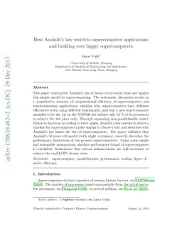 How Amdahl's low restricts supercomputer applications and building ever
  bigger supercomputers